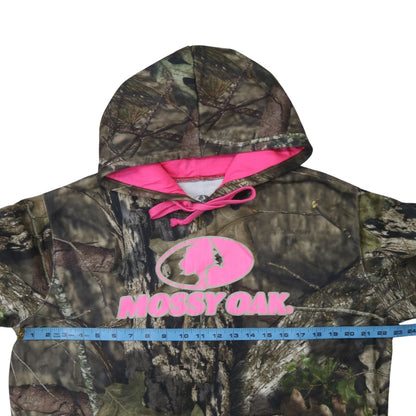 Womens UK Size 16 Mossy Oak Green Pullover Hoodie