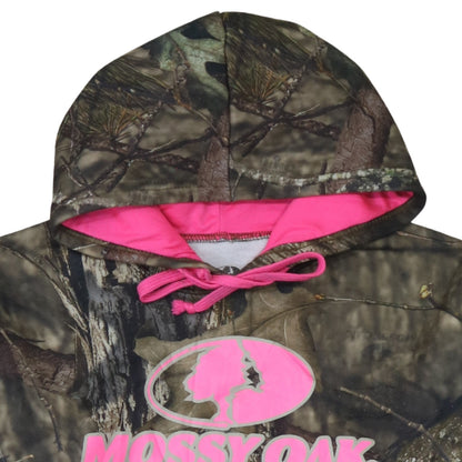 Womens UK Size 16 Mossy Oak Green Pullover Hoodie