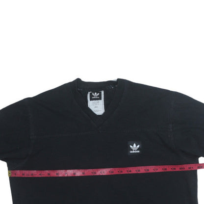 Adidas Men's Black Long Sleeve V-Neck Sports T-Shirt M