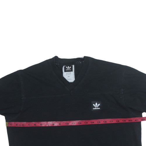 Adidas Men's Black Long Sleeve V-Neck Sports T-Shirt M