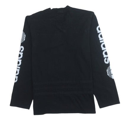 Adidas Men's Black Long Sleeve V-Neck Sports T-Shirt M