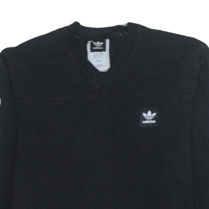 Adidas Men's Black Long Sleeve V-Neck Sports T-Shirt M