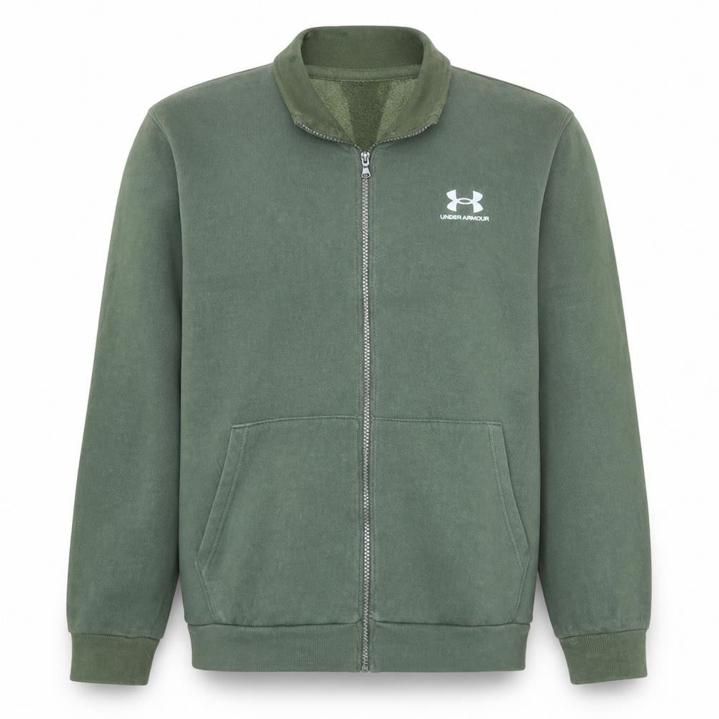 Under Armour Men's Green Large Full Zip Track Jacket Fleece Lined
