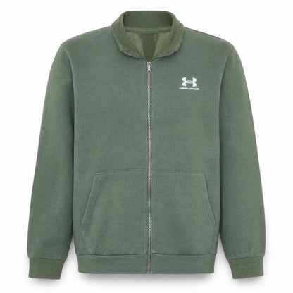Under Armour Men's Green Large Full Zip Track Jacket Fleece Lined