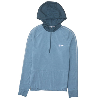 Mens UK Size S Nike Blue 1/2 Zip Hoodie