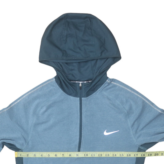 Mens UK Size S Nike Blue 1/2 Zip Hoodie