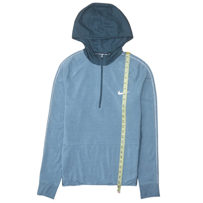 Mens UK Size S Nike Blue 1/2 Zip Hoodie
