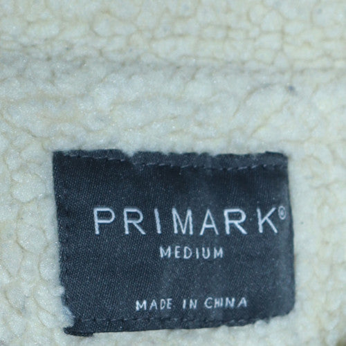 Primark Men's Beige Sherpa Lined Cotton Jacket Medium Casual