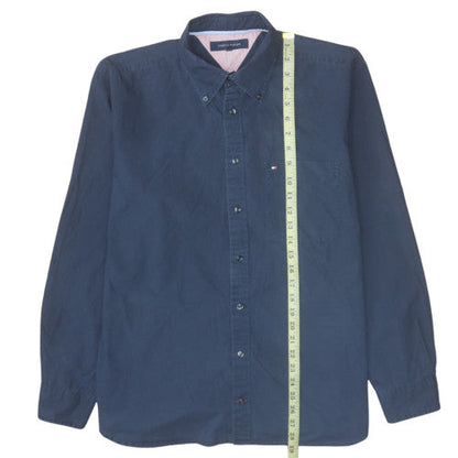 Tommy Hilfiger Men's Blue Cotton Button-Down Long Sleeve Shirt Size L