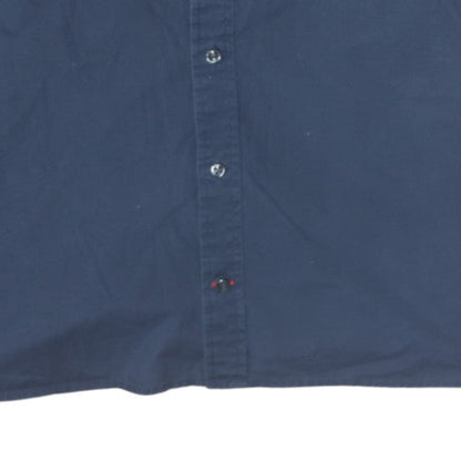 Tommy Hilfiger Men's Blue Cotton Button-Down Long Sleeve Shirt Size L