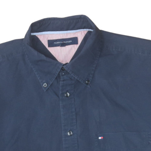 Tommy Hilfiger Men's Blue Cotton Button-Down Long Sleeve Shirt Size L