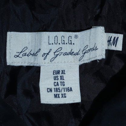 H&M L.O.G.G. Mens Black XL Hooded Lined Cotton Jacket
