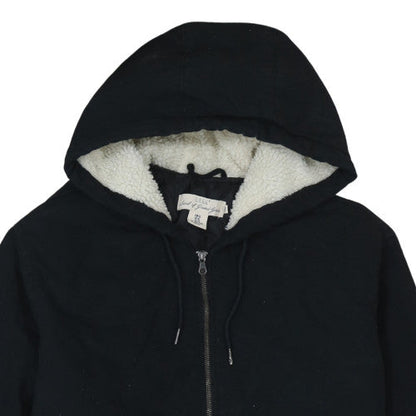 H&M L.O.G.G. Mens Black XL Hooded Lined Cotton Jacket