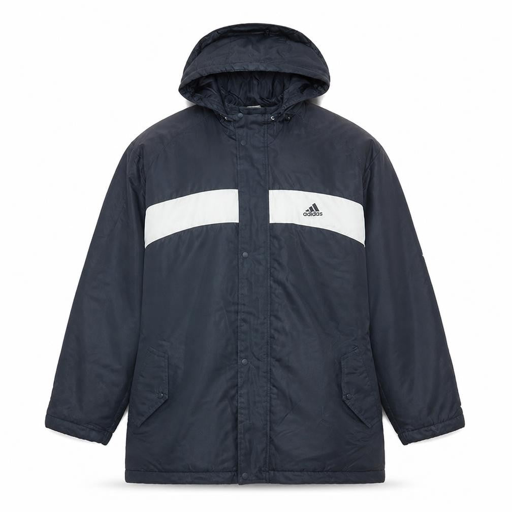 Adidas Men's Blue L Parka Jacket Hooded Water Resistant Winter Coat