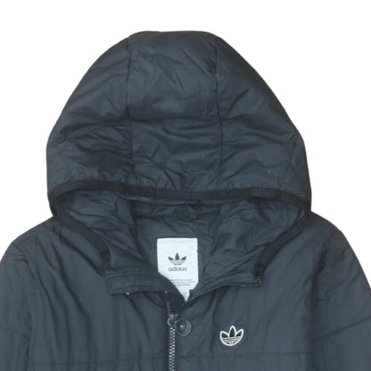 Adidas Women's Black Hooded Puffer Jacket Size 10