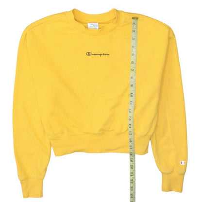 Womens UK Size S Champion Yellow Pullover Sweatshirt