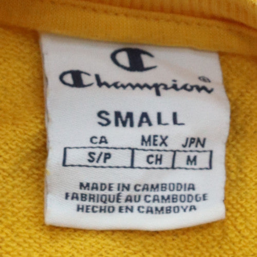 Womens UK Size S Champion Yellow Pullover Sweatshirt