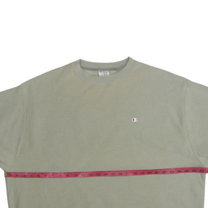 Champion Men Khaki XL Sweatshirt Cotton Blend Classic Fit