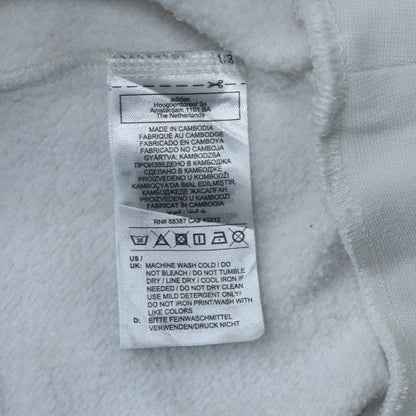 Adidas Boys White 13-14 Years Pullover Sweatshirt with Logo and Stripes
