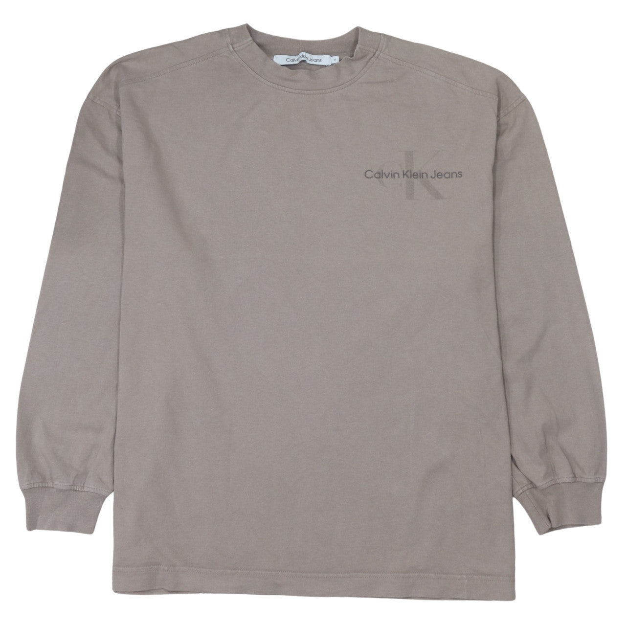 Mens UK Size M Calvin Klein Jeans Beige Pullover Sweatshirt
