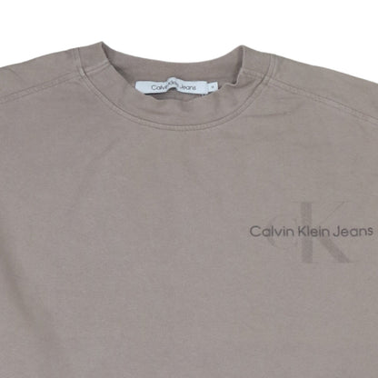 Mens UK Size M Calvin Klein Jeans Beige Pullover Sweatshirt