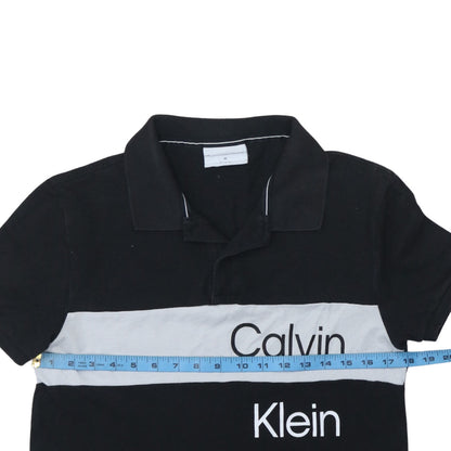 Calvin Klein Jeans Men's Black Colourblock Cotton Polo M
