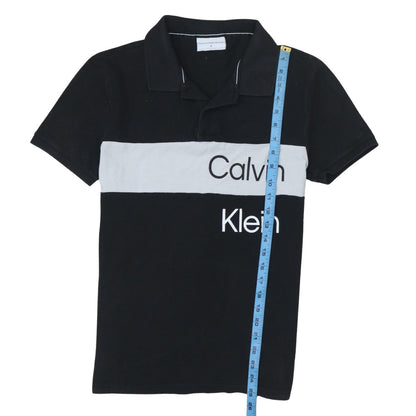 Calvin Klein Jeans Men's Black Colourblock Cotton Polo M