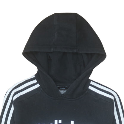 adidas Boys Black Pullover Hoodie 13-14 Years Fleece Sports Sweatshirt