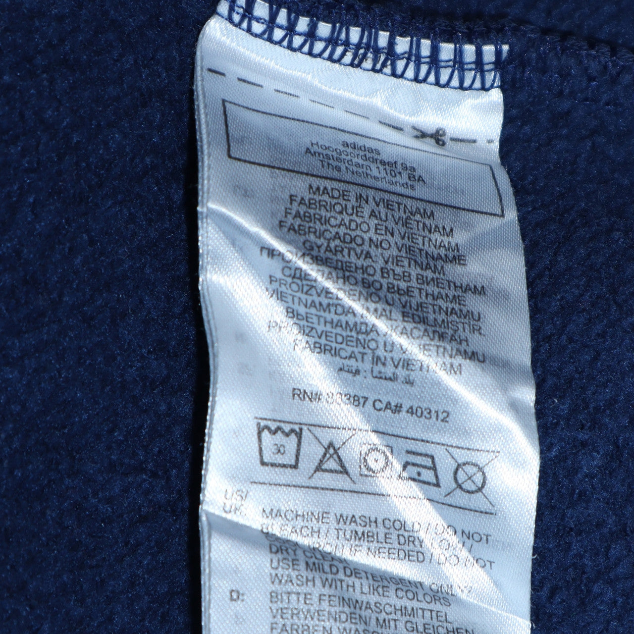 Mens UK Size L adidas Blue Pullover Hoodie