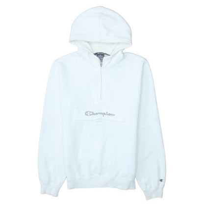 Mens UK Size M Champion White 1/2 Zip Hoodie