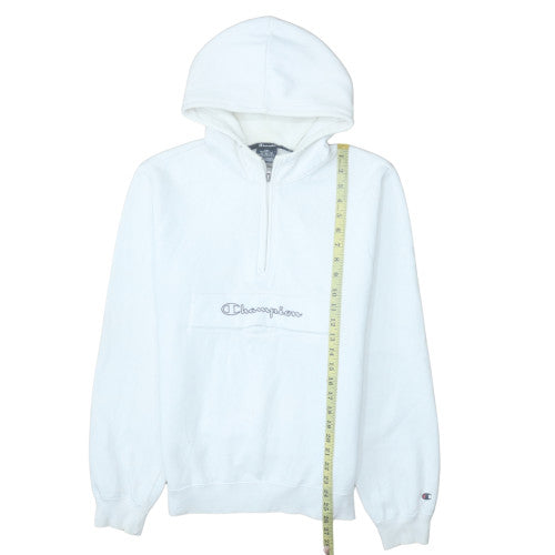 Mens UK Size M Champion White 1/2 Zip Hoodie