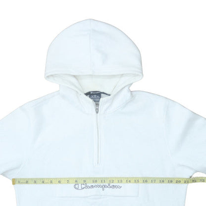 Mens UK Size M Champion White 1/2 Zip Hoodie