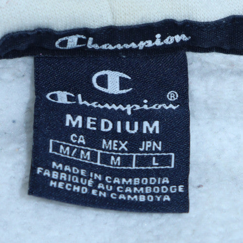 Mens UK Size M Champion White 1/2 Zip Hoodie