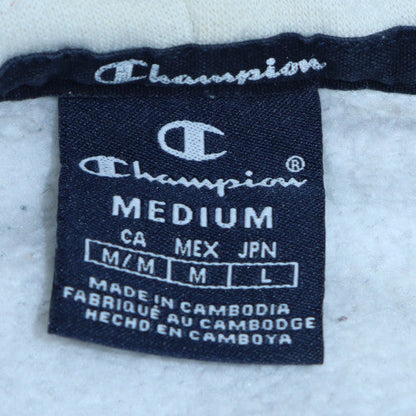 Mens UK Size M Champion White 1/2 Zip Hoodie