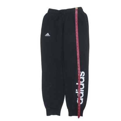 adidas Boys Black Jogger Sweatpants 13-14 Years Regular Fit Fleece Trousers