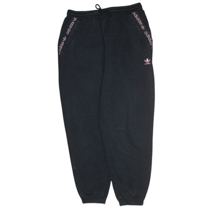 Adidas Womens Black Jogger Sweatpants Size 15 Fleece Elastic Waist