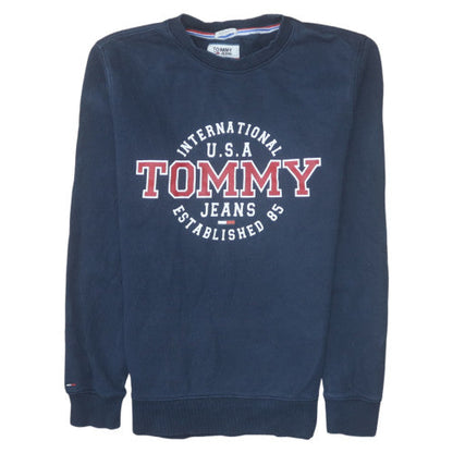 Mens UK Size S Tommy Jeans Blue Pullover Sweatshirt