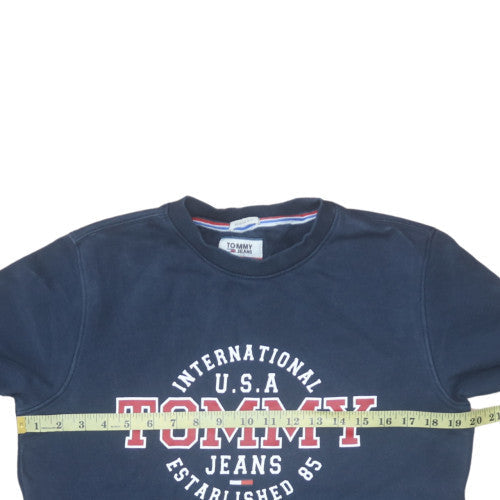 Mens UK Size S Tommy Jeans Blue Pullover Sweatshirt