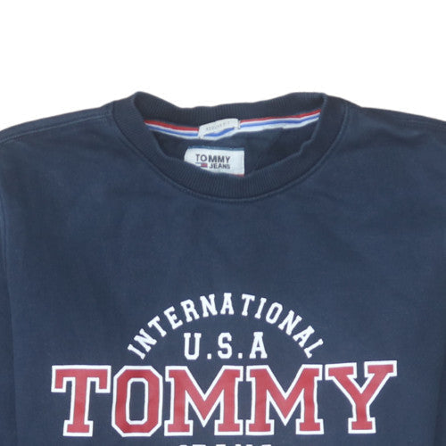 Mens UK Size S Tommy Jeans Blue Pullover Sweatshirt