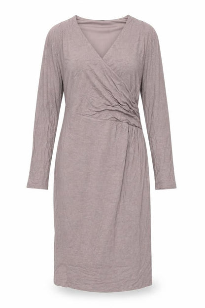 Alexon Women’s Beige V-Neck Long Sleeve Knee Length Wrap Dress Size 14
