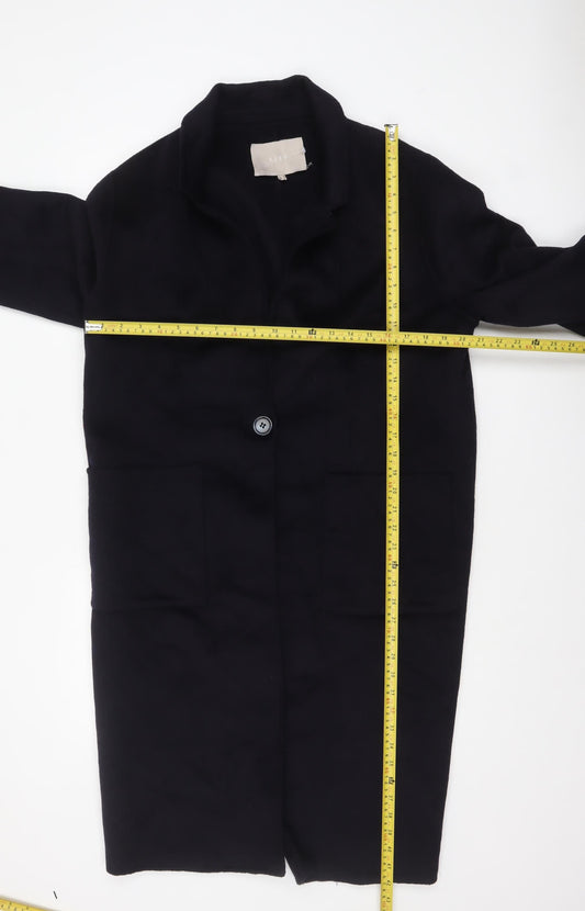 KLEY Women's Black Long Wool Blend Overcoat Size L