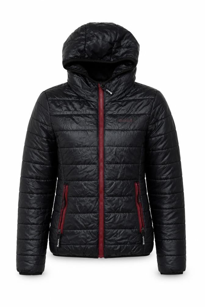 Bench Womens Black Hooded Puffer Jacket Size 8 XS