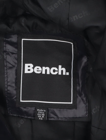 Bench Womens Black Hooded Puffer Jacket Size 8 XS