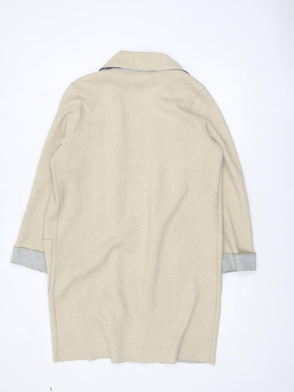 Marks and Spencer Women Beige Long Sleeve Open Knit Cardigan L