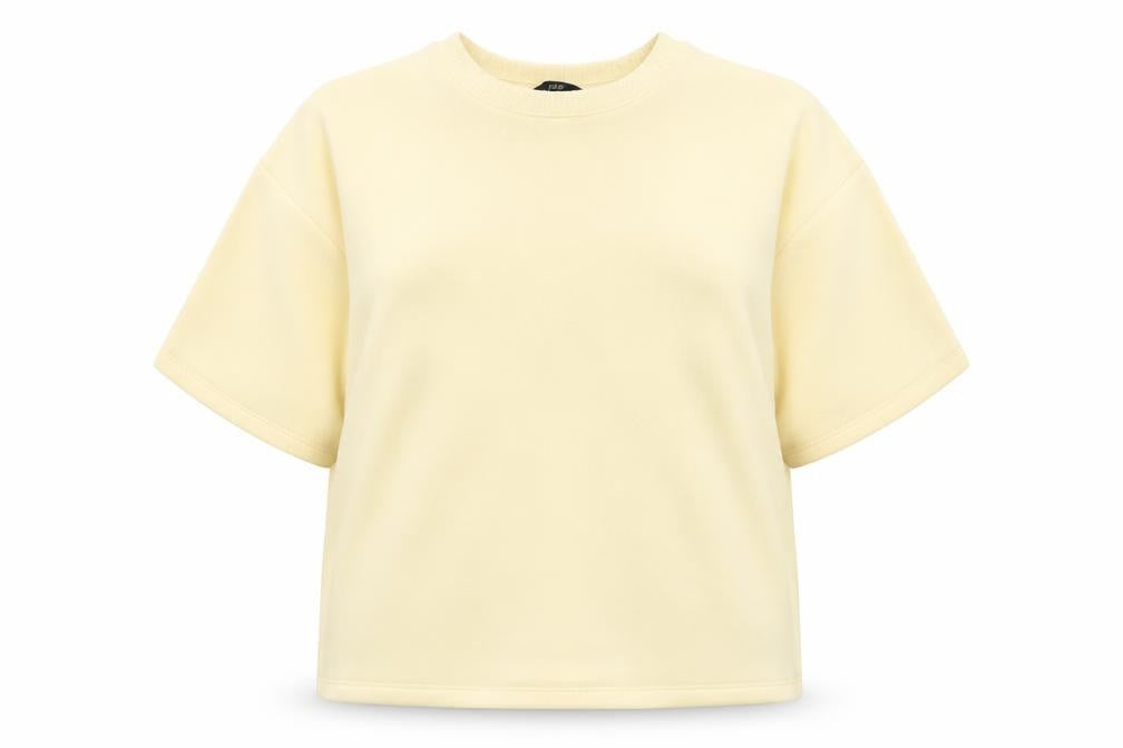F&F Women’s Beige Short Sleeve Crew Neck Pullover Jumper Size M