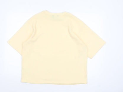 F&F Women’s Beige Short Sleeve Crew Neck Pullover Jumper Size M