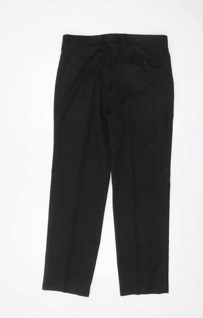Marks and Spencer Men's Black Regular Fit Dress Pants 34W 31L