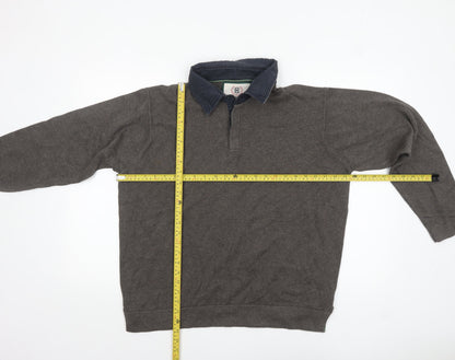 Marks and Spencer Men’s Brown Collared Henley Jumper Size L