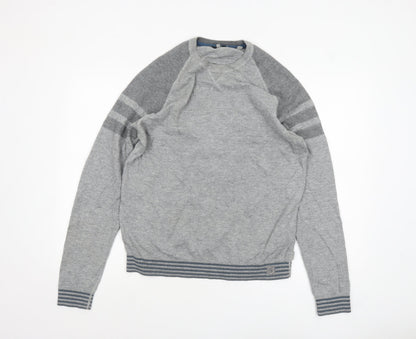 Ted Baker Men's Grey Cotton Wool Knit Pullover Jumper Size L