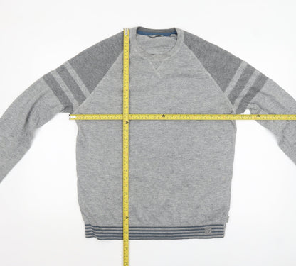 Ted Baker Men's Grey Cotton Wool Knit Pullover Jumper Size L